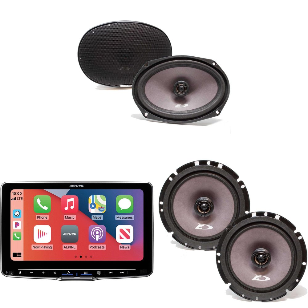 Alpine ILX-F509 Halo9 9" Multimedia Touchscreen Receiver & A Pair SXE-1726S 6.5" Coax and A Pair SXE-6926S 6x9 Coax Speakers
