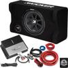 KICKER Subwoofer and Amp Package of 3 Items - 12" Comp 300 Watt Single Sub Enclosure, DS18 Class D Monoblock Amplifier, and Complete 4AWG Wiring Kit 48CDF124+ION600.1D+AMPKIT4 view 1