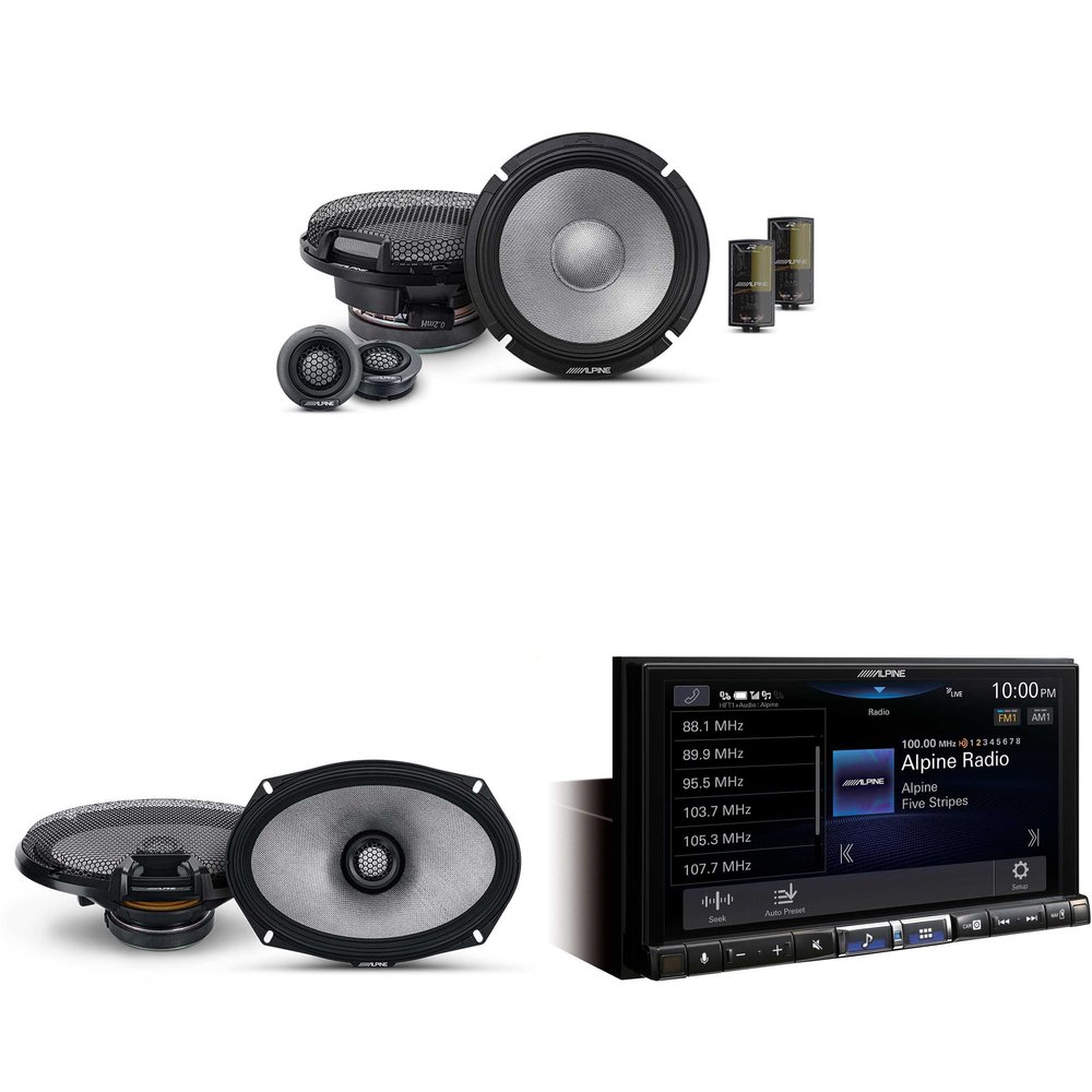 Alpine ILX-507 7-Inch Multimedia Receiver w/ & 6.5" & 6x9 R2 Speaker Bundle - R2-S65C 2-Way Comp. Set & a Pair of R2-S69