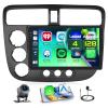 Fuluku 4+128GB Android 15 Car Stereo for Honda Civic 2001-2005 Wireless Carplay Android Auto, 9 Inch Incell Touch Screen Car Stereo with GPS, Backup Camera, Bluetooth, FM/RDS, EQ, WiFi, SWC view 1
