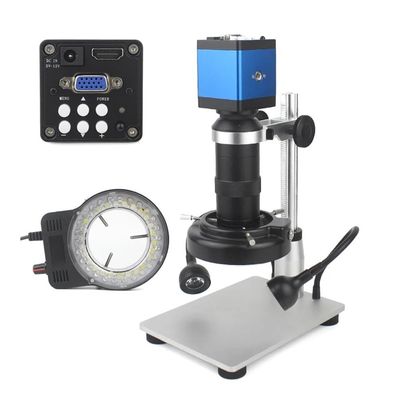 ZTBH Microscope Accessories Kit for Phone Repair HDMI Microscope Camera 38MP 13MP USB VGA Industrial Microscope 130X C Mount Lens 56 LED Ring Ligh Microscope Slides(Color:A Microscope Set)