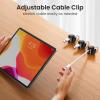 LOTUNY Cable Clips, 8 Pack Cord Organizer [Cable Smooth Adjustable] Adhesive Cable Management Wire Organizers for Cords, Phone USB Charger Cable Holder for Home Office Car Wall Desktop Nightstand view 4