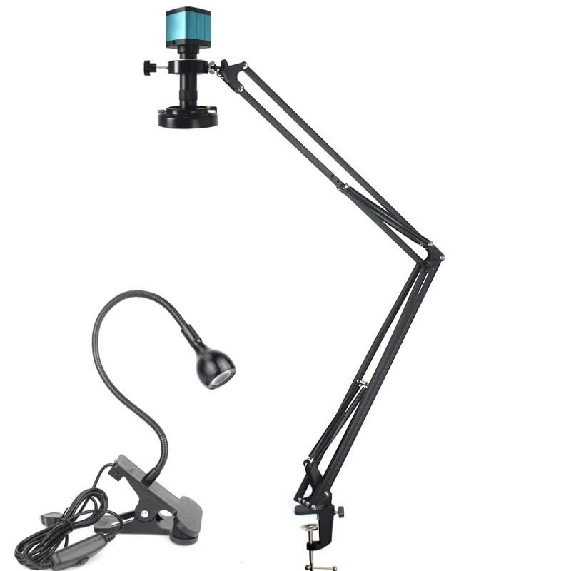 ZTBH Microscope Accessories Kit 48MP 4K 60FPS HDMI USB Industrial Video Microscope Digital Microscope Camera 130X Zoom C Mount Lens for Phone Repair Soldering Microscope Slides(Color:C Stand 370mm)