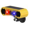 HULPPRE Solar Outdoor Motion Sensor Alarm-13 Sounds Including Dog Barking&Gunshot,2 * 130db Loud Noise Maker,4 Modes,Red&Blue Motion Activated Strobe Light,Say Goodbye to The Intruders