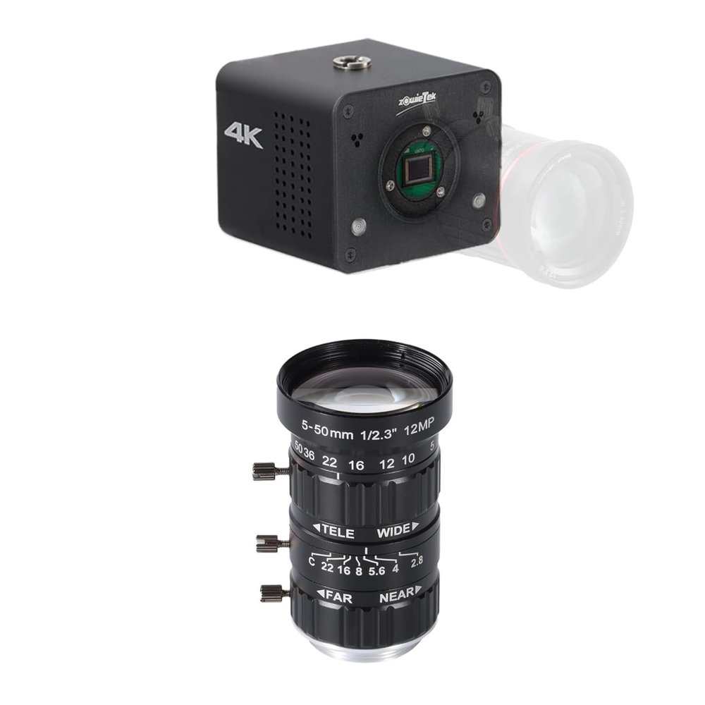 zowietek 4K NDI | HX3 POV Box Camera PoE, ZowieCAM 5-50mm 12MP C-Mount Low Distortion Zoom Lens