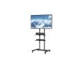 WPTGODGB Mobile TV Stand Height Adjustable TV Stand with Wheels Double Tray for Audiovisual Equipment Bedroom Rolling TV Stand(Color:23-60 in) view 2