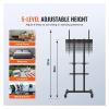 WPTGODGB Mobile TV Stand Height Adjustable TV Stand with Wheels Double Tray for Audiovisual Equipment Bedroom Rolling TV Stand(Color:23-60 in) view 3
