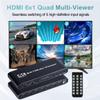HDMI Multiviewer Switch 6x1, Quad Seamless Switcher 6 in 1 Out with IR Remote Control, Support 4K Full HD and 9 Display Modes for Security Camera, Gaming Consoles view 2