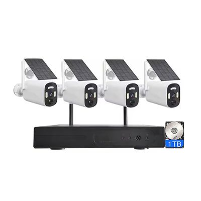 AKAVIG 4MP Solar Power Wireless WiFi Security Camera Kit with 4 Cameras and 1T Hard Disk, Outdoor 4CH Solar Energy NVR System with Color Night Vision, Two Way Audio, Motion Detection