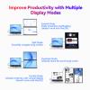AUSDOM 18.5" Stacked Dual Portable Monitor for Laptop, 100Hz 1080P Foldable Screen Extender, 360 Folding Double External Display with Stand & VESA, USB-C, mini-HDMI, Travel Monitor for Win/Mac, Black view 4