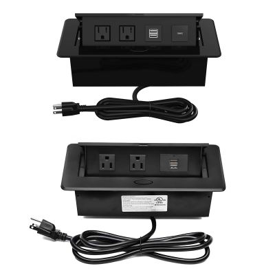 Pop Up Power Strip with PD 30W USB Ports, Recessed Power Grommet Outlet Hub Connectivity Box, Pop Up Outlets Socket for Table Conference Room Countertop, 2 AC Outlets, USB A and USB C Charging Ports