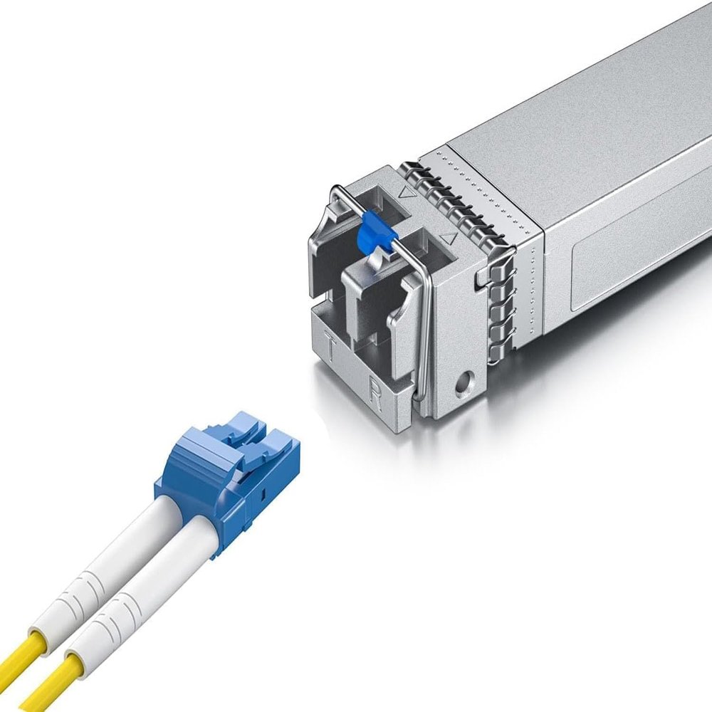 1 Pack of 1-Meter LC to LC OS2 Fiber Patch Cable & 1 Pack of 10GBase-LR SFP+ Transceiver