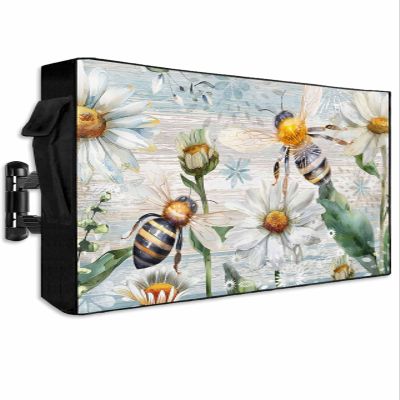 Outdoor Waterproof TV Cover for 52-55 inch, Oxford 600D Weatherproof Outside Flat Screen TV Cover, TV Protective Cover Compatible LCD LED, Zipper
