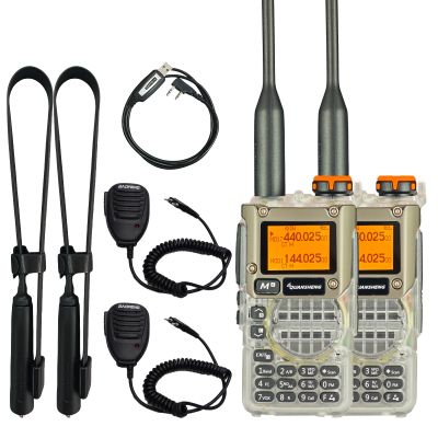2 Pack QUANSHENG UV-K5(8) Radio Long Range UV-K6 Two Way Radio NOAA Weather Forecast AM FM Ham Radio UV-K5 8 USB-C Charging Crystal with Shoulder Speaker Mic Kit