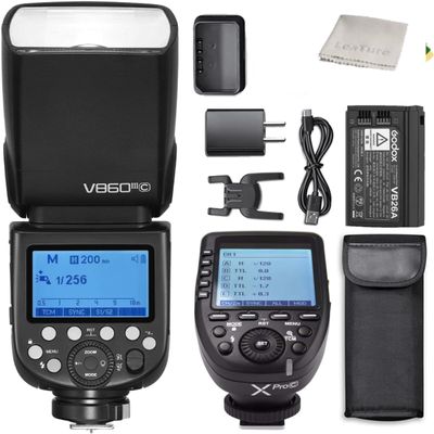 Godox V860III-C Camera Flash for Canon Camera Flash Speedlite & Godox XPro-C Wireless Flash Trigger Transmitter Set, 2.4G GN60 1/8000s HSS, 1.5s Recycle, 480 Full Power Flashes, 5300K Modeling Light