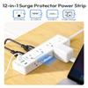 Extension Cord 15 ft+5ft, Surge Protector Power Strip with 15 Outlets 7 USB Ports, Flat Plug, Wall Mount Outlet Extender, 1080 Joules, Multiple Outlets view 3