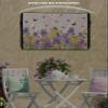 Outdoor Waterproof TV Cover for 70-75 inch, Linen Iris Watercolor Butterfly Plant Pattern Oxford 600D Weatherproof Outside Flat Screen TV Cover, TV Protective Cover Compatible LCD LED, Zipper view 3