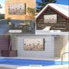 Outdoor Waterproof TV Cover for 70-75 inch, Linen Iris Watercolor Butterfly Plant Pattern Oxford 600D Weatherproof Outside Flat Screen TV Cover, TV Protective Cover Compatible LCD LED, Zipper view 4