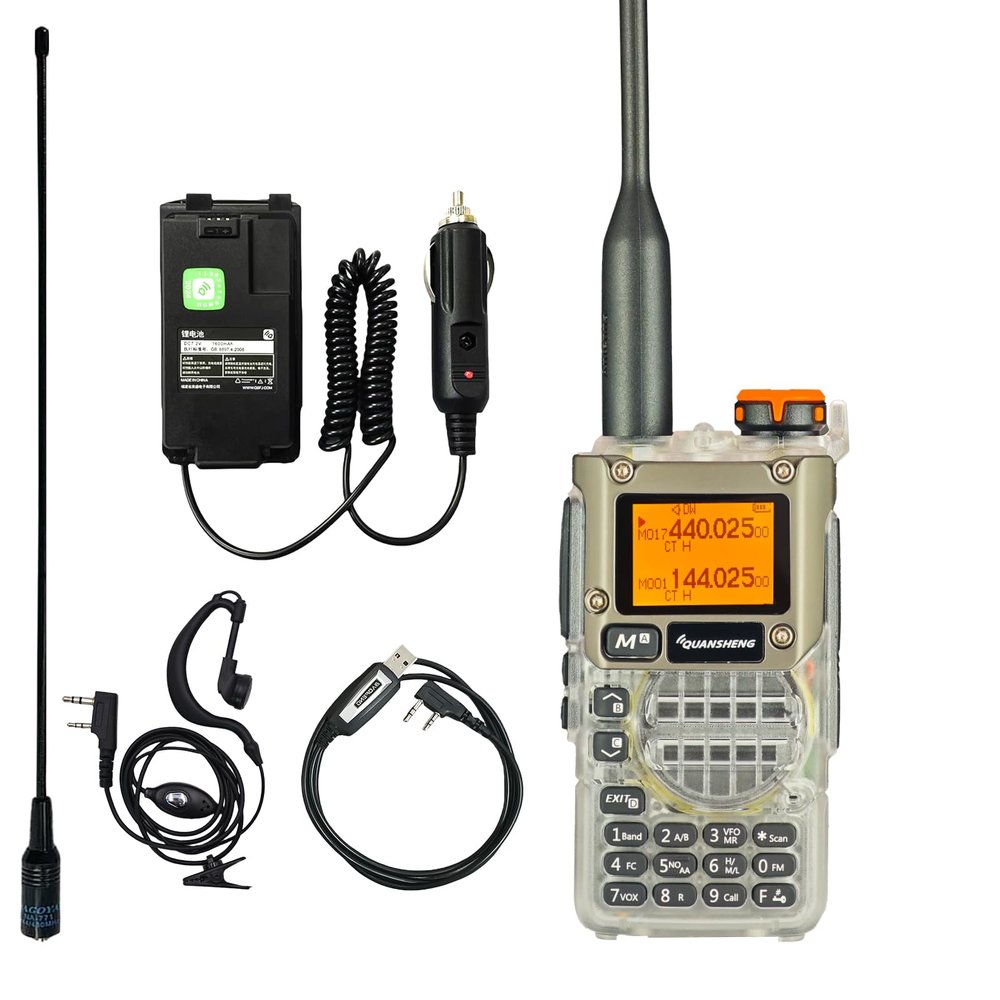 QUANSHENG UV-K5(8) Radio Long Range UV-K6 Two Way Radio NOAA Weather Forecast AM FM Ham Radio UV-K5 8 USB-C Charging Crystal with Battery Eliminator Kit