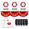 Daytech Strobe Siren Alarm Home Caring Loud Outdoor SOS Alert System 3 Red Flashing Siren,5 Remotes Panic Button, 2 Emergency Button view 1
