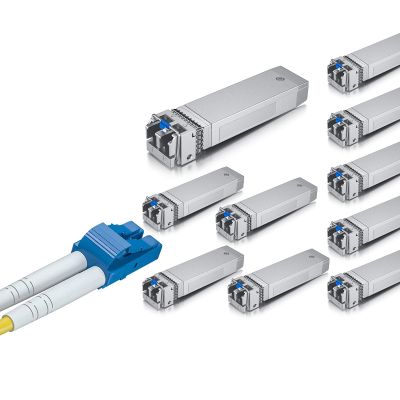 1 Pack of 1-Meter LC to LC OS2 Fiber Patch Cable & 10 Pack of 10GBase-LR SFP+ Transceiver