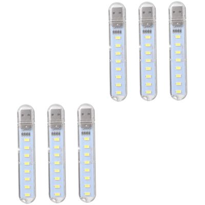 Amosfun 6pcs Rechargeable Led Night Light Portable USB Table Lamp High Brightness Easy to Carry for Bedroom Office and Reading