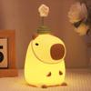 Okayera Capybara Night Light for Girls, Cute Squishy Animal Flower Silicone Lamp with Timer Dimmable, Rechargeable Nursery Nightlight Home Bedside Decor Birthday Xmas Gifts for Kids Women Girlfriend view 1