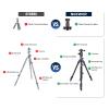 NEEWER 77 Camera Tripod Monopod with Phone Holder, Portable Travel Tripod with Remote, 360 Ball Head, 2 Axis Center Column, Arca QR Plate and Bag, Aluminum DSLR Tripod 34lb Max Load, TP77 view 3