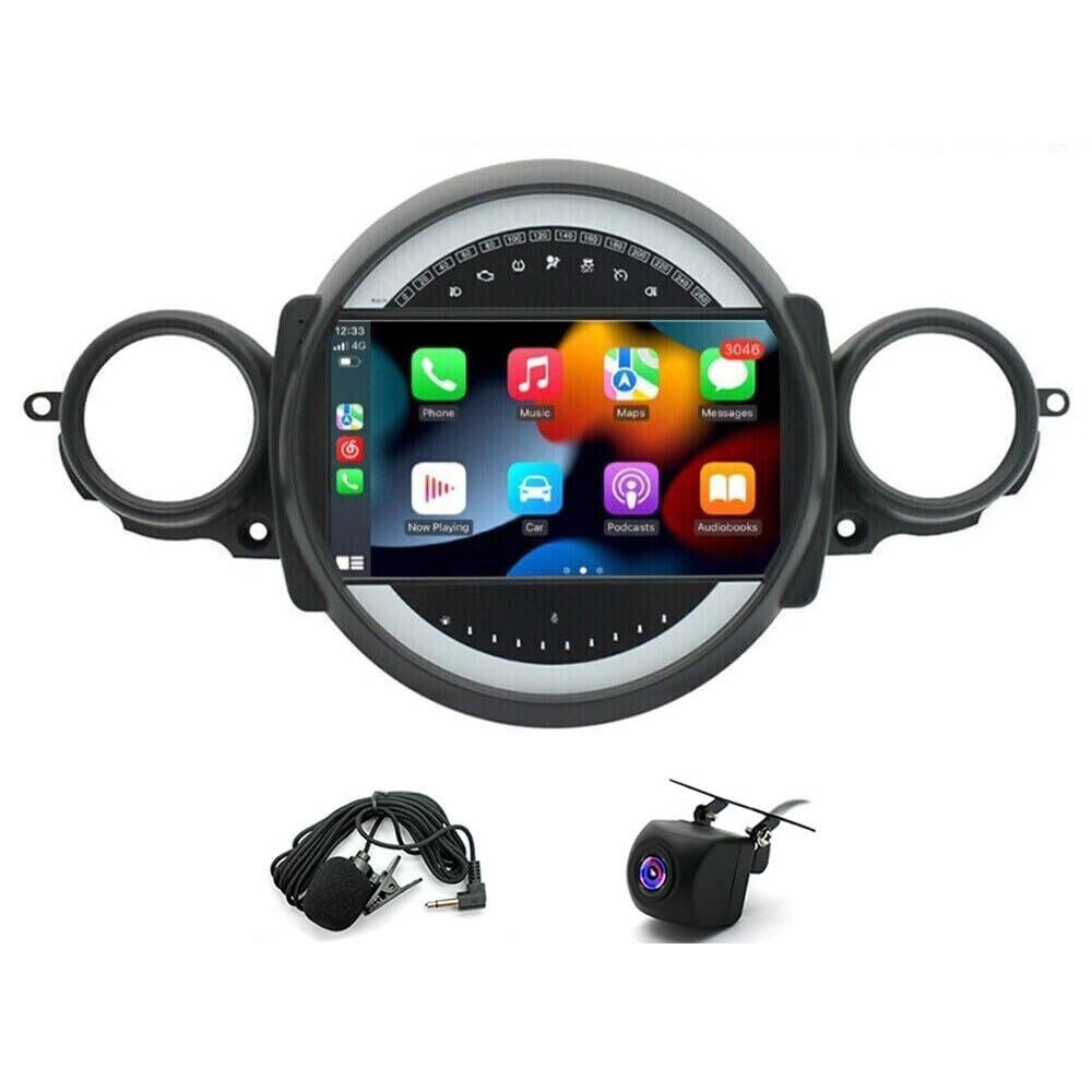Slakerbe 9" IPS Touchscreen Car Stereo Radio fit for Mini Cooper R56 2007 2008 2009 2010 2011 2012 2013 2014, Android Car Navigation Stereo Dash Kit Multimedia Player Navigation Unit