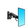 AVXANKTG F120 17-27 Inch Gas Spring Full Motion TV Wall Mount Bracket LCD Monitor Stand Aluminum Arm Bracket Silver 360 Degree Rotation(Color:with Adaptor Black) view 1