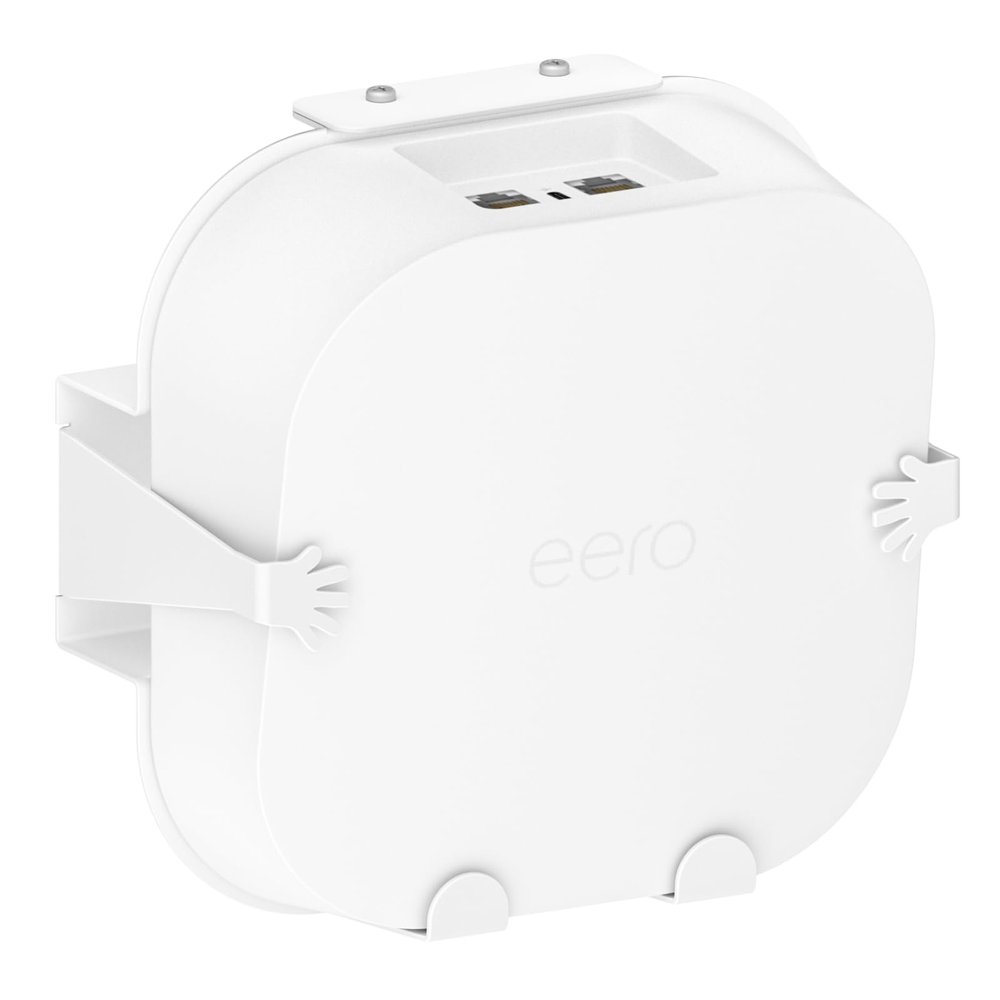 Rimous Metal Wall Mount for eero Pro 6e / 6 Mesh Wi-Fi Router Wall Mount Shelf - Space Saving Bracket Holder for eero Pro 6 / 6e Mount with Wire Organizer