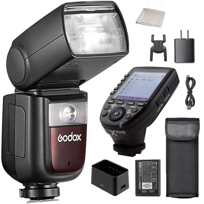 Godox V860III-S Camera Flash for Sony Camera Flash Speedlite & Godox XPro-S Wireless Flash Trigger Transmitter Set, 2.4G GN60 1/8000s HSS, 1.5s Recycle, 480 Full Power Flashes, 5300K Modeling Light