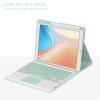 Eisuiyi Keyboard Case for iPad 10.2" 7th/8th/9th gen, Compatible with iPad Air3/Pro10.5, Detachable Touchpad BT Keyboard, Magentic Protective Cover with Pencil Holder, Mint Green view 4