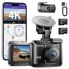 AZDOME WiFi 4K Dash Cam Front and Rear with 256GB SD Card and OBD Type C Port Hardwire Kit view 1