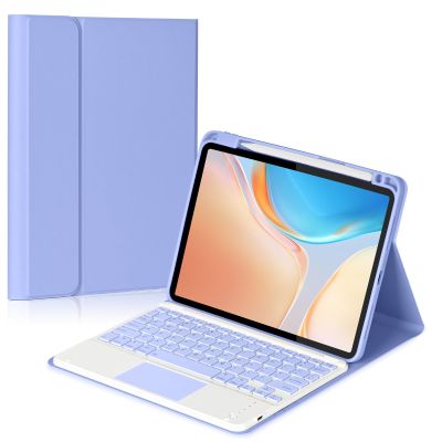 Eisuiyi Keyboard Case for iPad 10th gen 10.9inch 2022/ iPad (A16) 11th gen 11inch 2025, Detachable Touchpad BT Keyboard, Magentic Protective Cover with Pencil Holder, Full Protection, Purple