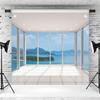 10x6.5ft Indoor Room Backdrop French Window Mountain Lake View Photography Background Home Wallpaper Decoration Adults Portraits Live Video Supplies Photo Booth Props view 3
