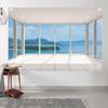 10x6.5ft Indoor Room Backdrop French Window Mountain Lake View Photography Background Home Wallpaper Decoration Adults Portraits Live Video Supplies Photo Booth Props view 4
