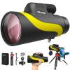 Monocular Telescope, Monoculars for Adults High Powered with BAK-4 Prism,FMC Lens, 8 Wide Angle,16x56 HD Monocular Scope for Stargazing,Bird Watching with Phone Holder & Tripod(Yellow) view 1