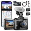 AZDOME WiFi 4K Dash Cam Front and Rear with 256GB SD Card, 4Pin 20ft Extend Cable and OBD Type C Port Hardwire Kit view 1