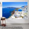 7x5ft Greece Santorini Island Backdrop Blue Aegean Sea Landscape Photography Background Greece Theme Party Decorations Wallpaper Supplies Wedding Photo Booth Props view 4