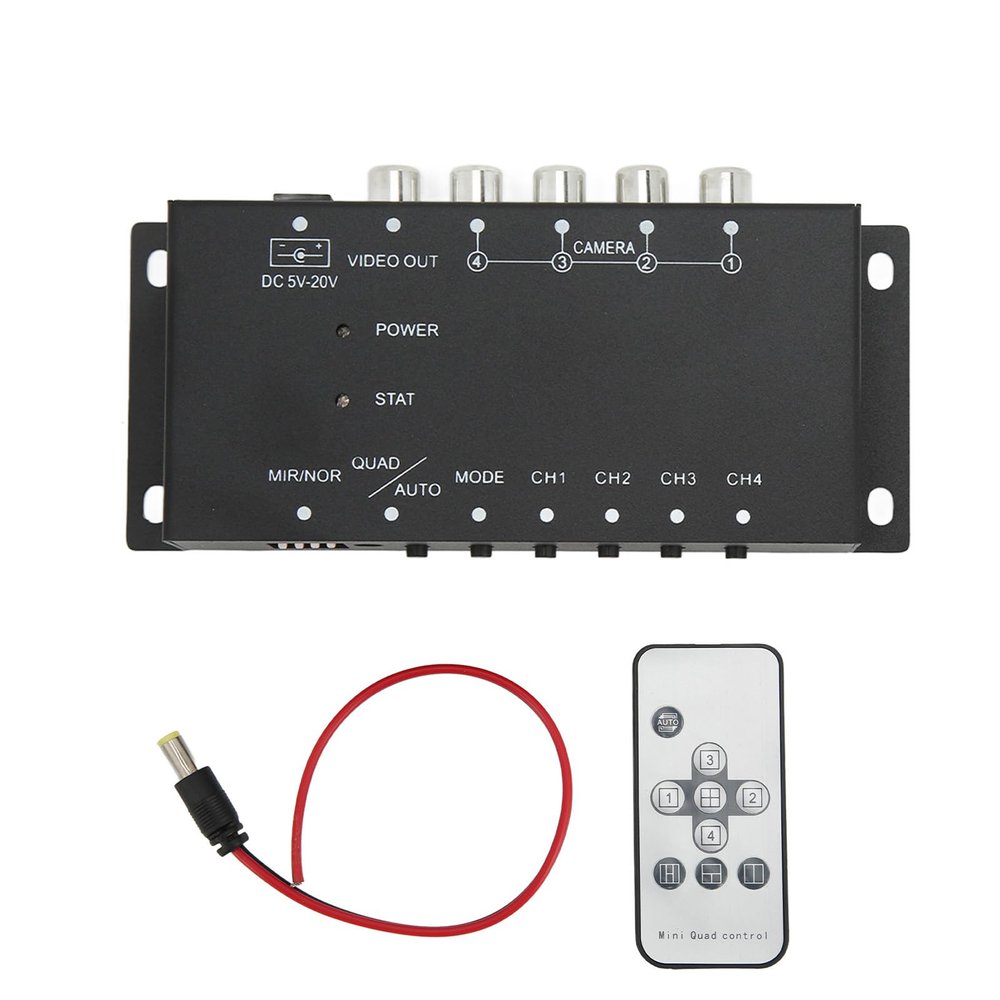 Zohisin Mobile Digital Video Splitter 4-way 720p Resolution for Bus Truck Boat Yacht Compact 1474 Design Mobile Video Recorder Compatible Vehicle Video Splitter