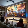 120" Motorized Projector Screen, Electric 16:9 Projector Screen with Remote Control, Indoor/Outdoor HD Movie Screen, Wall/Ceiling Mounted, Perfect for Home Office Theater TV, White view 4