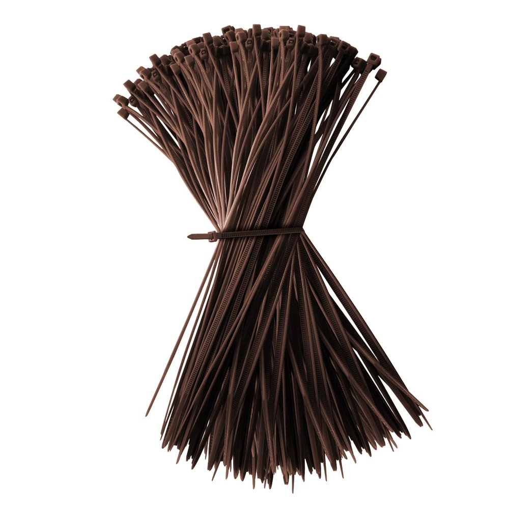 WALWAL 8 inch Cable Ties, Easy-Use Cable Management for Home, Office, and Outdoors | Strong Nylon | For Professionals, and Organizers (100 Pcs, Brown)