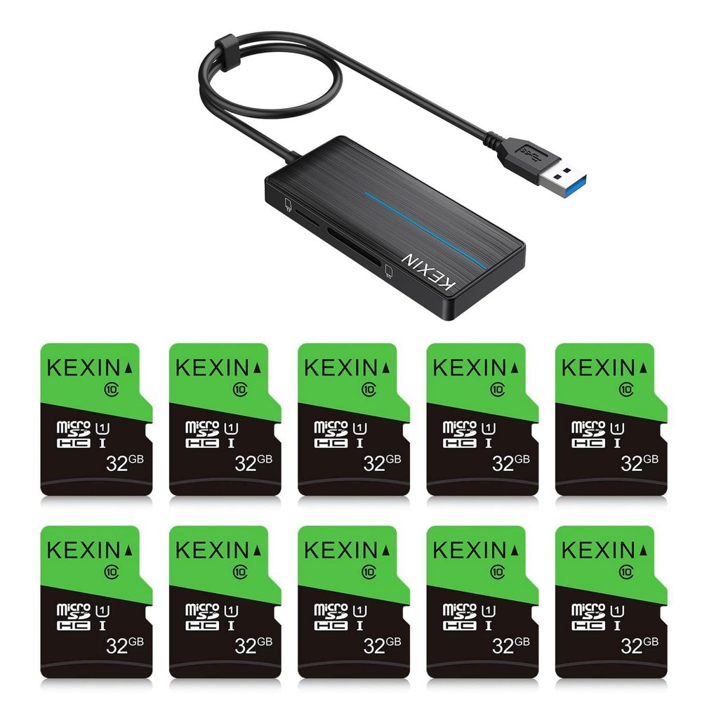 KEXIN 10 Pack 32GB Micro SD Card Memory Card + KEXIN USB Hub 3.0 USB Splitter