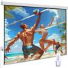 120" Motorized Projector Screen, Electric 4:3 Projector Screen with Remote Control, Indoor/Outdoor HD Movie Screen, Wall/Ceiling Mounted, Perfect for Home Office Theater TV, White view 1