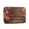 15 inch Laptop Sleeve Bag Flowers and wooden Laptop Bag Shockproof Computer Carrying Cover Slim Briefcase Handbag view 1
