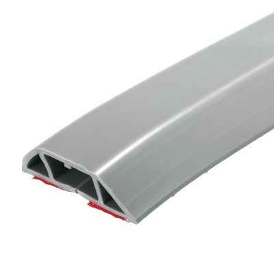 MECCANIXITY 3.9ft Floor Cord Cover PVC Cable Protector 0.8"W x 0.4"H Cable Management Grey