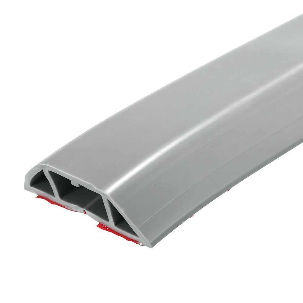 MECCANIXITY 3.9ft Floor Cord Cover PVC Cable Protector 0.8"W x 0.4"H Cable Management Grey