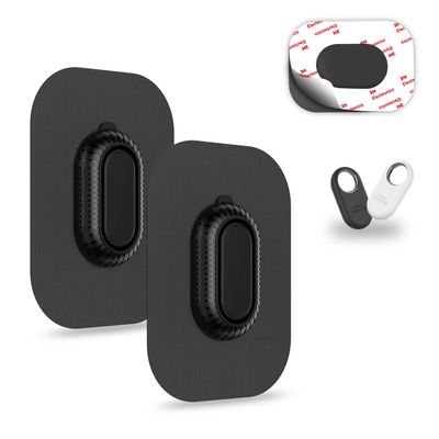 [2-Pack] Case for Galaxy SmartTag2 Fabric Holder | Secure & Discreet, Full Protection Galaxy Smart Tag 2 Holder with 3M Adhesive Sticker for Luggage,Camera Bags, Backpacks & Purses etc.(Black&Black)