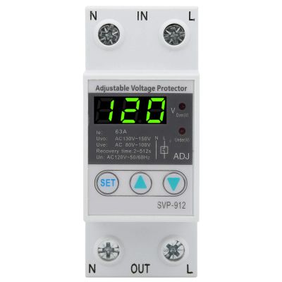 Yctze 120VAC Adjustable SelfRecovery Under Voltage Automatic Reset Switch for Electrical Management and (63A)